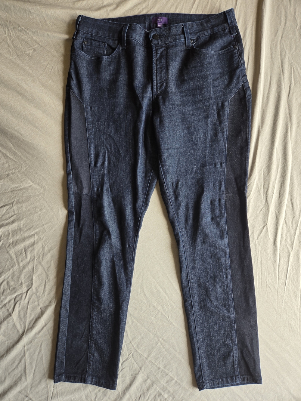 NYDJ Dark Wash Tuxedo Side Stripe Jeggings High Rise Petite 14P